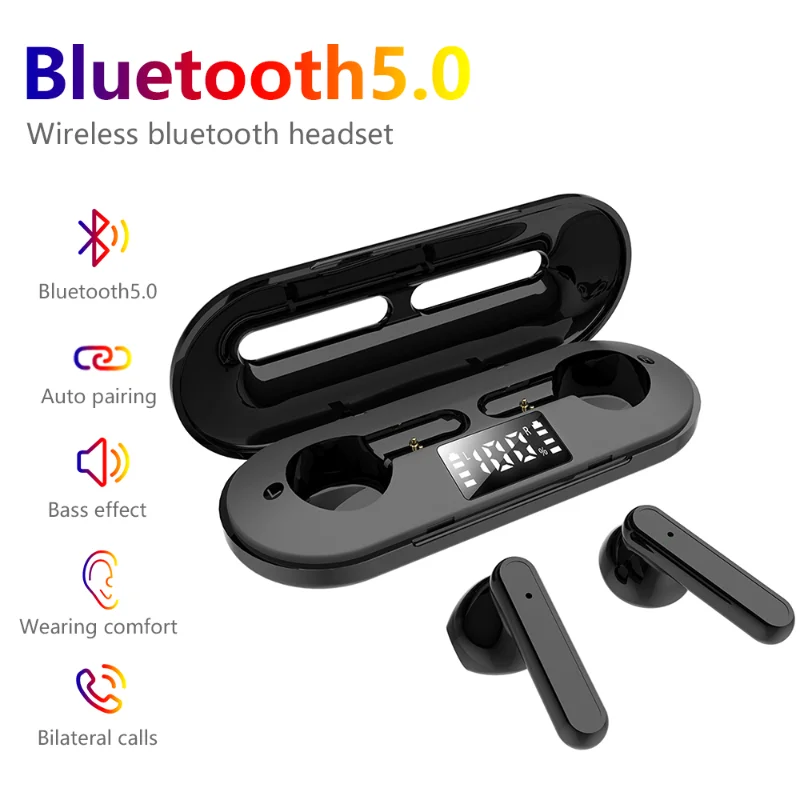 

New TWS Wireless Bluetooth Headset Noise Canceling Headse Stereo In-Ear Sports Headsets For Iphone Huawei Xiaomi Music Earphones
