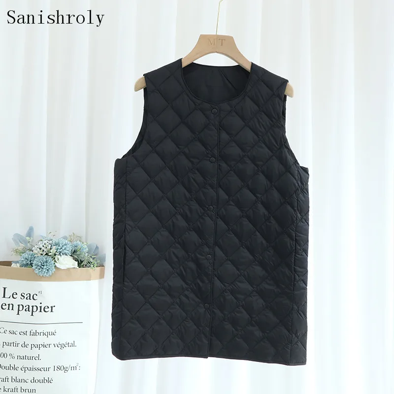 Женский ульсветильник жилет на белом утином пуху куртка парки Осень-зима 2021