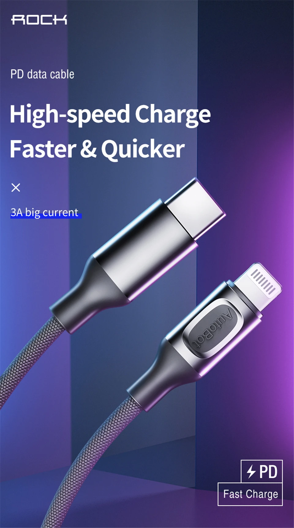 Rock MFI сертифицированный usb c на lightning зарядный кабель для iPhone xs max xr x 8 7 6s plus 5 ipad быстрое зарядное устройство PD кабель 1 м