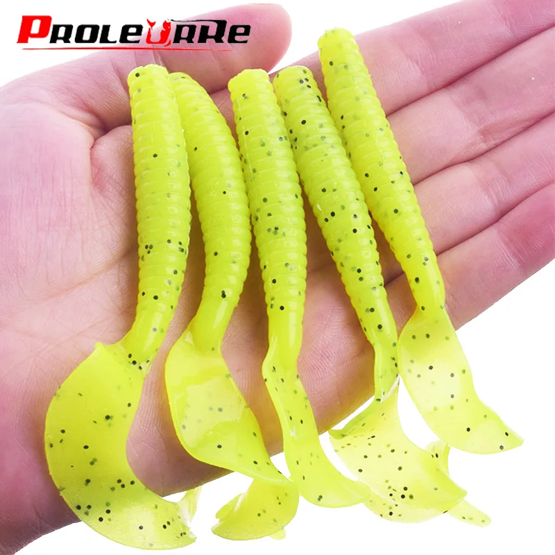 

5pcs/Lot Long Tail Worm Soft Baits 80mm 4.3g Fishing Jig Wobblers Tackle Smell With Salt Silicone Lures Bass Carp Pike Pesca