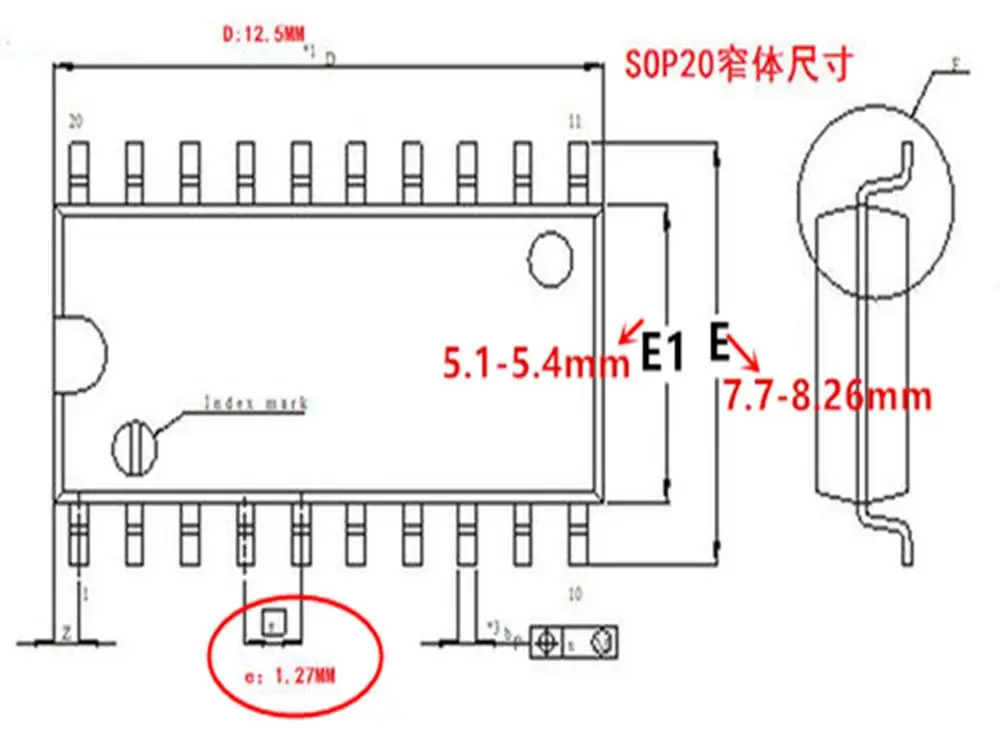 Адаптер sop20 к dip20 широкий 200 208mil SOIC20 DIP20 разъем IC программатор адаптер Бесплатная