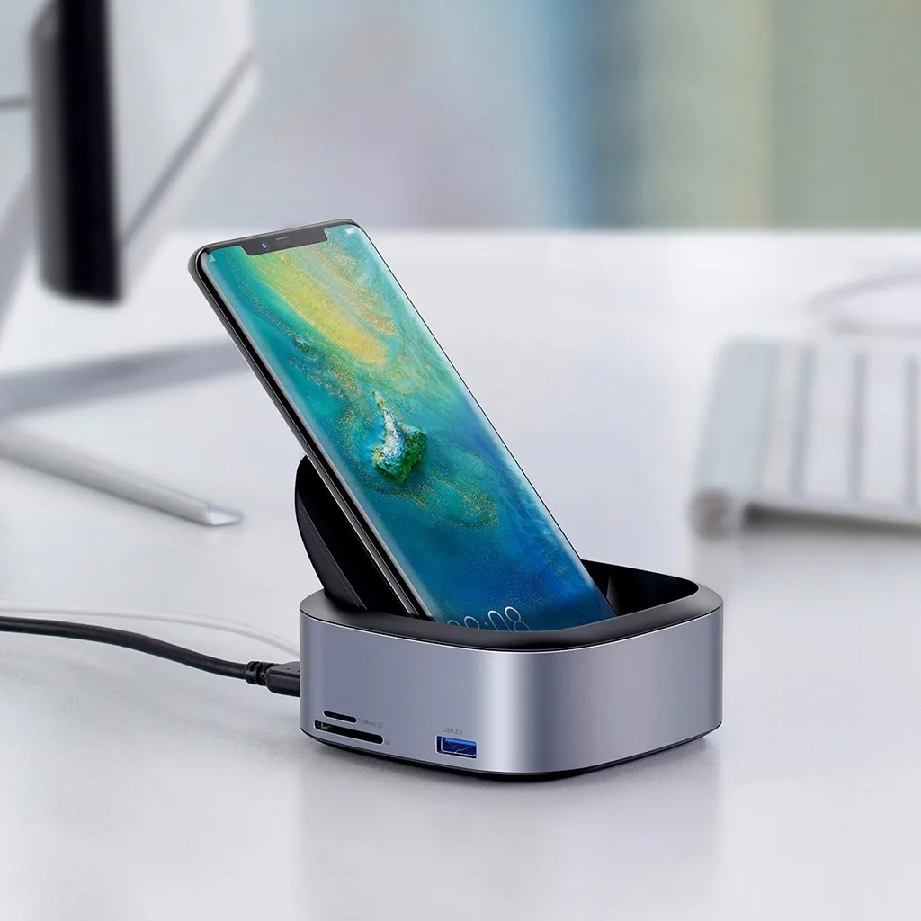 Многофункциональное Беспроводное зарядное устройство USB Узловая док-станция к USB HDMI кард-ридер адаптер док-станция usb type-C концентратор 806