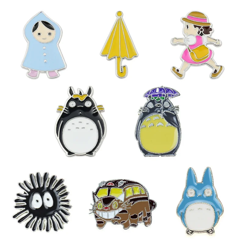 

Popular Comic Totoro Enamel Pins Chinchilla Brooches Cartoon Animal Bag Lapel Pin Shirt Badge Jewelry Gifts for Kids Friends