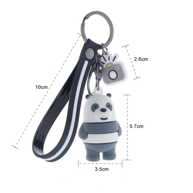 

Cartoon Three-Dimensional Doll Keychain cute three Bear keychains for Women bag Pendant Car Keyring Couple Bags Key Rings gifts