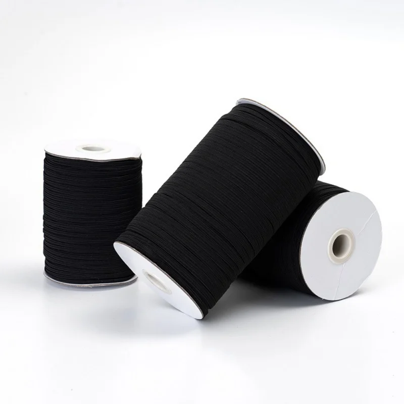 160 ярдов 100 Белый Черный 3 мм 6 широкий плоский эластичный ремешок Плетеный