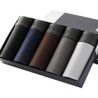 5 шт.лот, хлопковые мужские трусы боксеры, мужское нижнее белье, мужские сексуальные боксера дышащие однотонные гибкие удобные шорты трусы-боксеры Homme