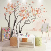 custom size rural style cherry tree watercolor flowers wall cloth for living room bedroom tv wall home decor 3d fresco wallpaper