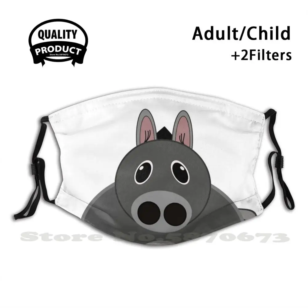 

Jack Anti Dust Filter Men Women Kids Girl Boy Teens Mouth Masks Donkey Animal Fun Cute Cartoon
