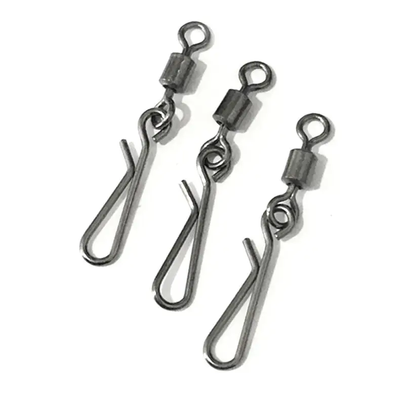 50PCS 2# 4# 6# 8# Stainless Steel Fishing Connector Pin Bearing Rolling Swivel Snap Pins Tackle Accessories | Спорт и развлечения