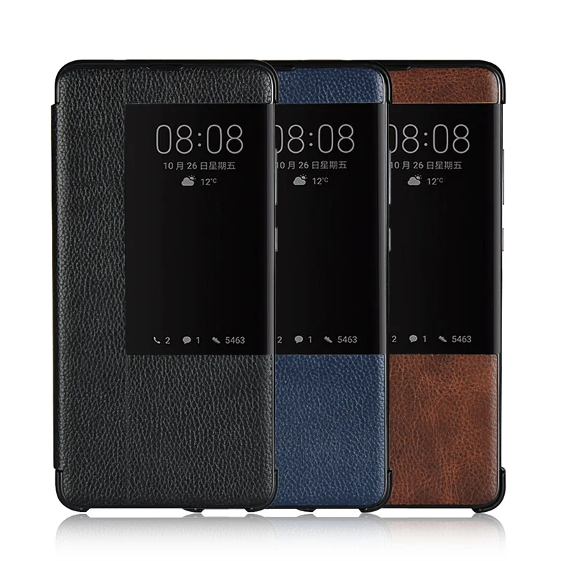 Чехол для huawei mate 20 чехол pro высокое качество коровья кожа S view Жесткий Pro
