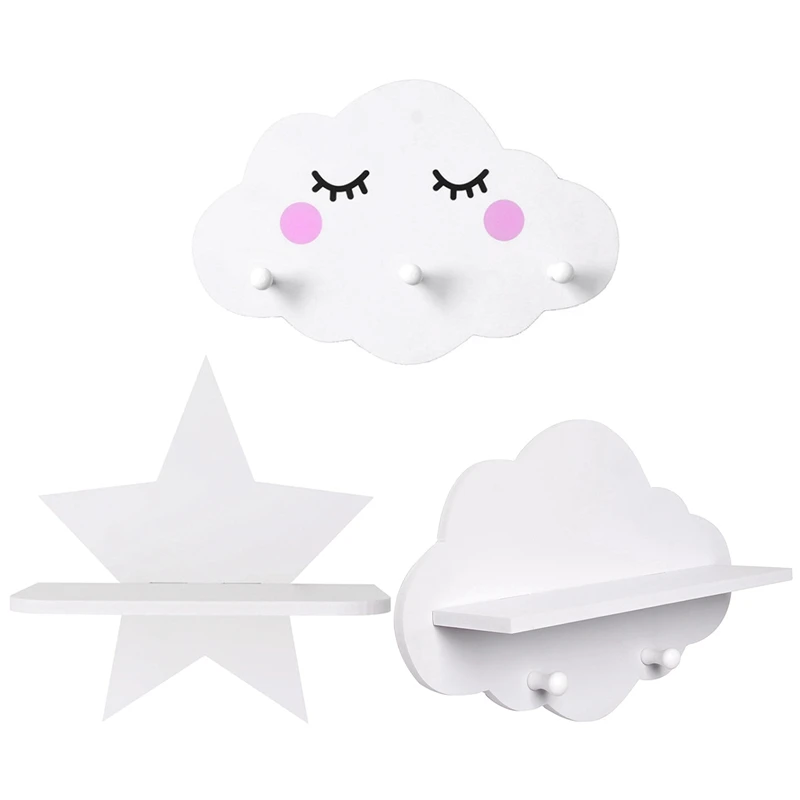 Модный деревянный подвесной органайзер в форме облака для кухни гостиной