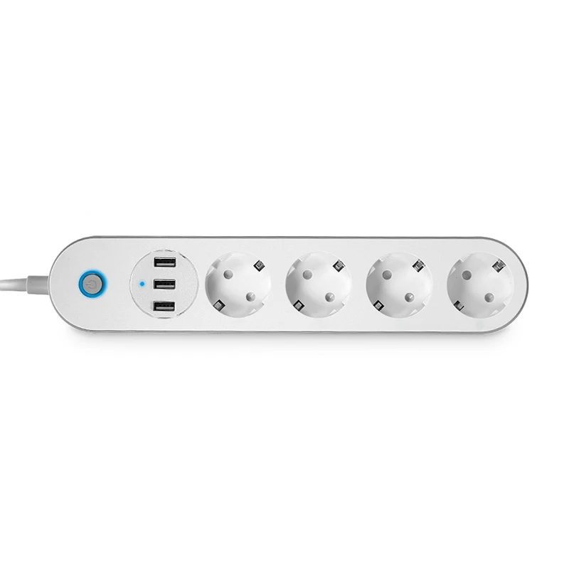 

1pcs Smart Plug 2400W Maximum Current ABS Fireproof Material Socket Overload Protection Auto ON/OFF Voice Control 7 Ports EU