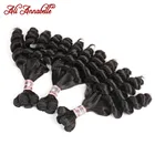 Человеческие волосы с двойной вытяжкой, бразильские плетеные волосы Funmi, 134 шт., натуральный цвет, свободные вьющиеся человеческие волосы для наращивания ALI ANNABELLE