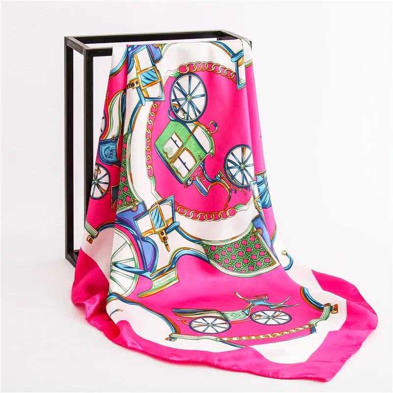 Брендовые дизайнерские шелковые квадратные шарфы для женщин с модным принтом