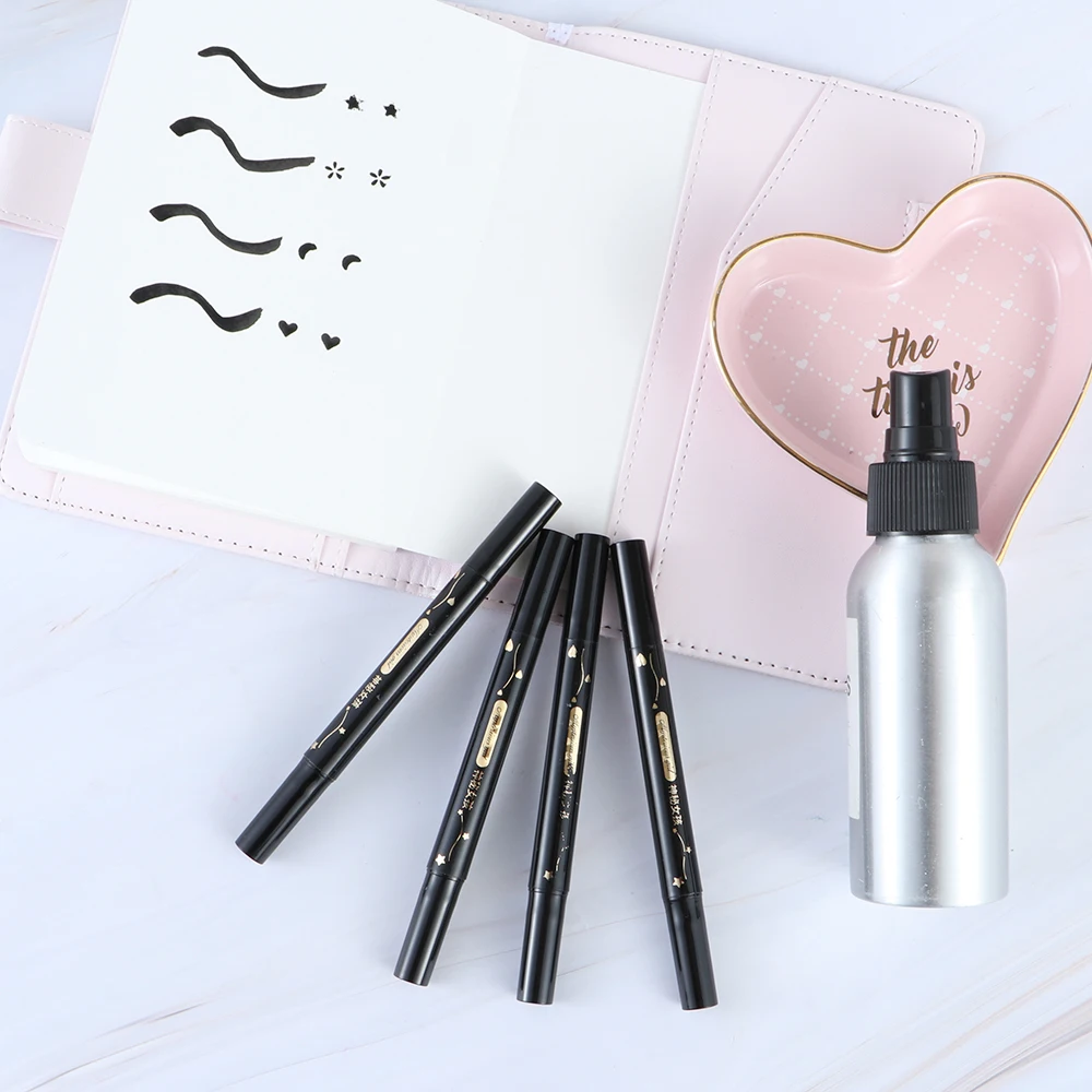 Новинка 2021 двухсторонняя водостойкая жидкая подводка для глаз черная тату ручка