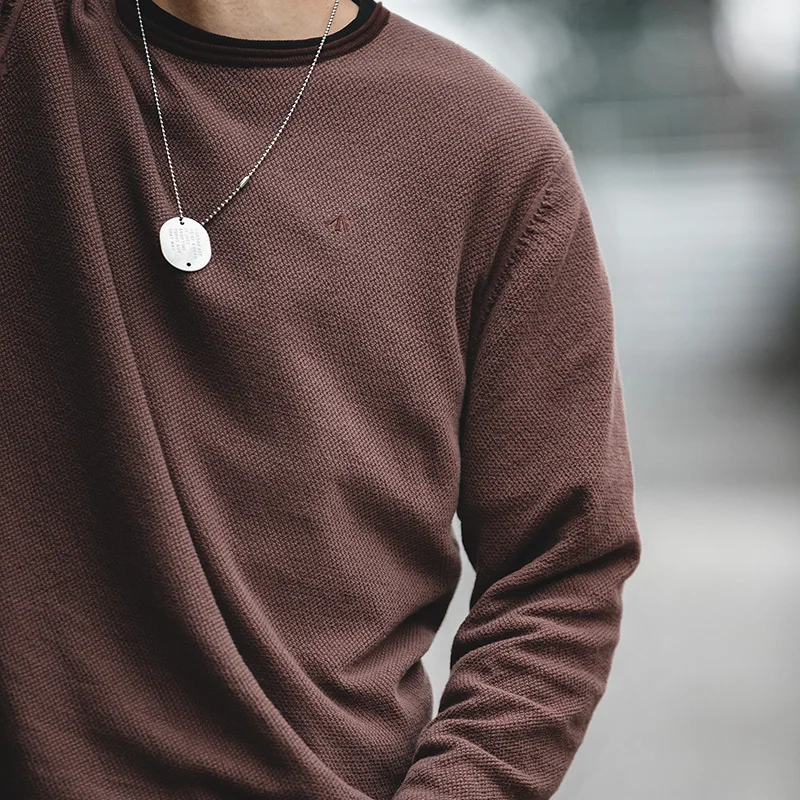 Maden оснастки Винтаж кофты Для мужчин в ретро стиле с круглым вырезом одежда