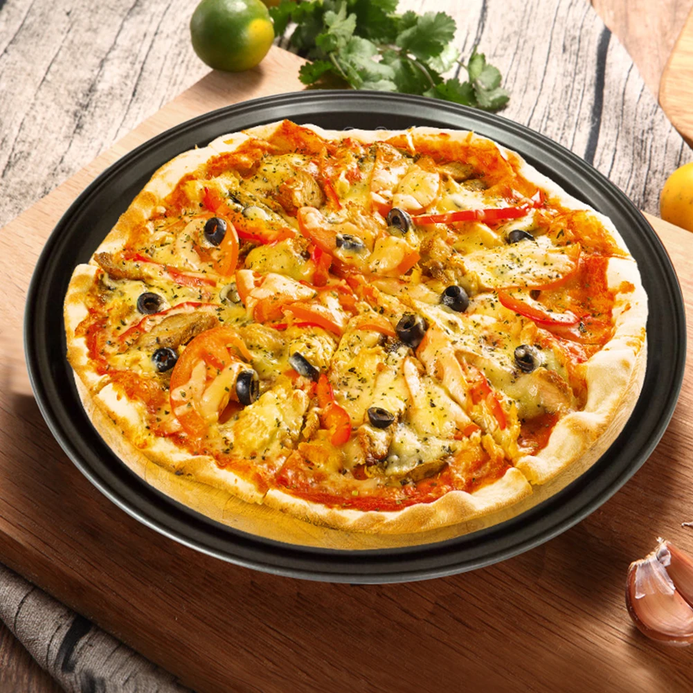 

26/28/32CM Carbon Steel Non-stick Pizza Baking Pan Mesh Tray Plate Round Deep Dish Pizza Pan Tray Mould Bakeware Baking Tool