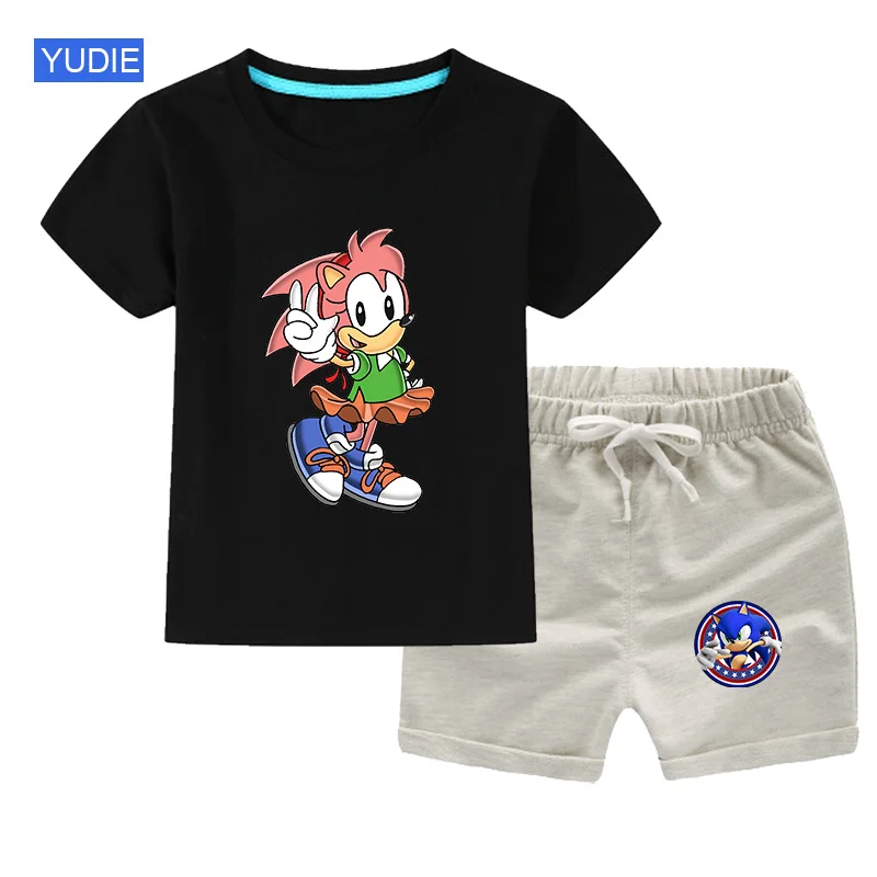 

New Arrival Summer Toddler Boys Kids Clothes Short Sleeve T-shirt + Shorts 2 Piece Set Baby Boys Girls Clothing Sets