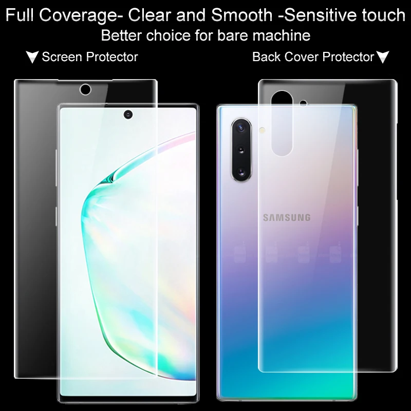 2 шт. полная защита экрана для Samsung Galaxy Note 10 plus pro прозрачная Гидрогелевая пленка