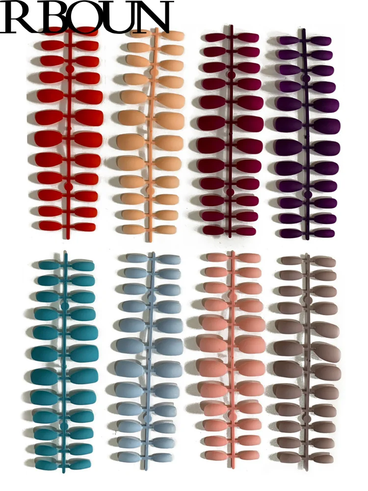 

Fake Nails Nail Art Tips Press on False Tipsy with Glue Matte Stick Designs Clear Display Set Full Cover Artificial Detachable