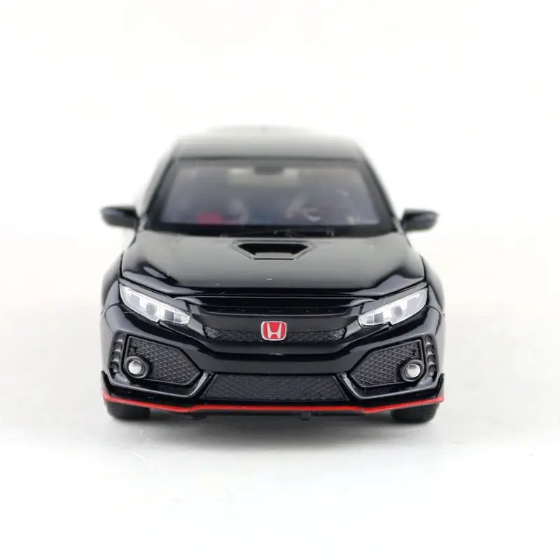 1:32 Масштаб/Литье под давлением металлическая игрушка/Honda Civic Тип R гоночный автомобиль/звук и свет/оттяните назад набор для обучения/фестиваль подарок для ребенка