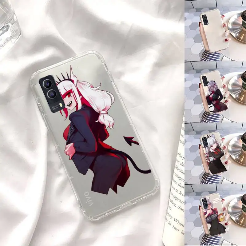 

Cute cartoon helltaker Phone Case Transparent For VIVO X 60 50 30 27 23 21 20 9 pro plus S i + Soft TPU Clear Mobile bags