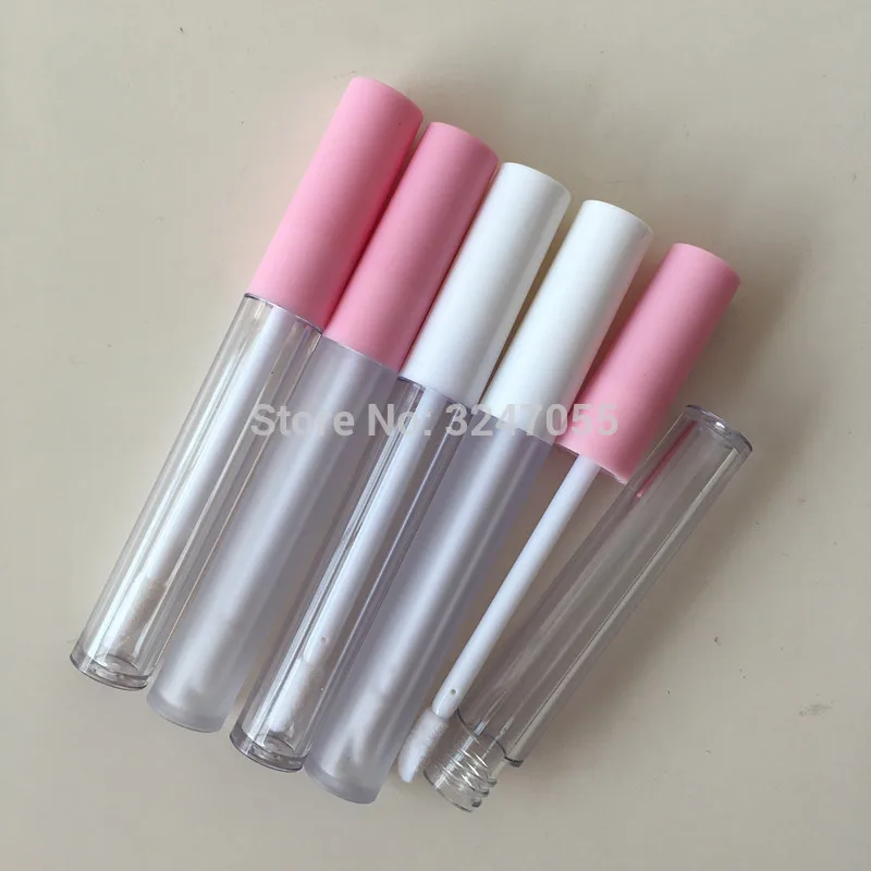 Пластиковая матовая пустая туба для блеска губ 2 5 мл с розовой/белой крышкой