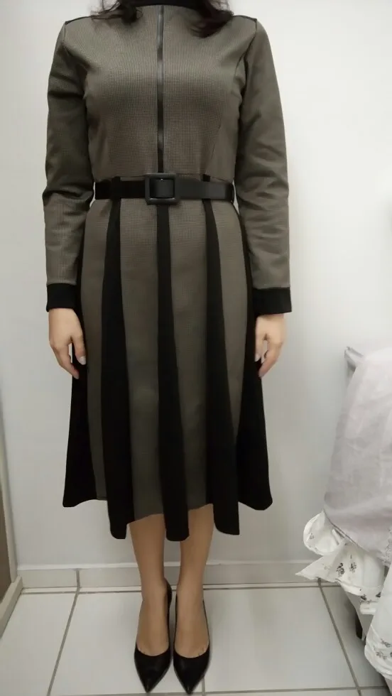 Женское офисное платье Новинка 2019 весна осень тонкий А-силуэт элегантные деловые