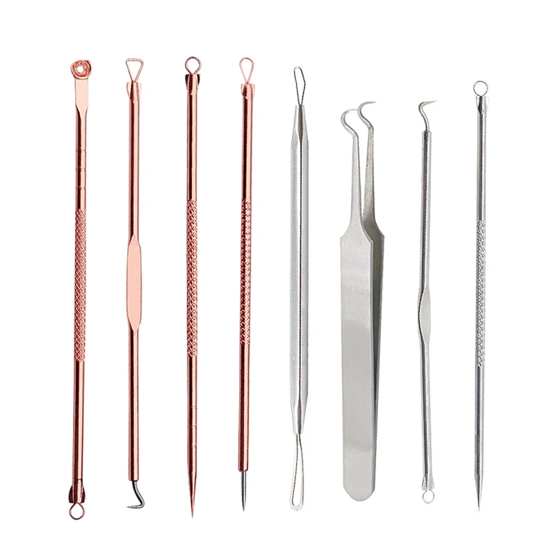 

2/3/4/5pcs Stainless Steel Blackhead Remover Tools Acne Needles Tweezer Pimple Spoon Face Skin Care Beauty Face Pore Cleaner