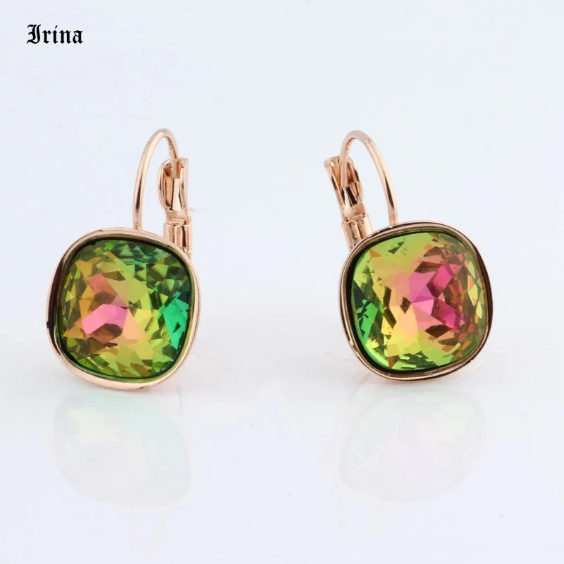 Роскошные романтичные серьги 12 мм * с цветными кристаллами подвески розового