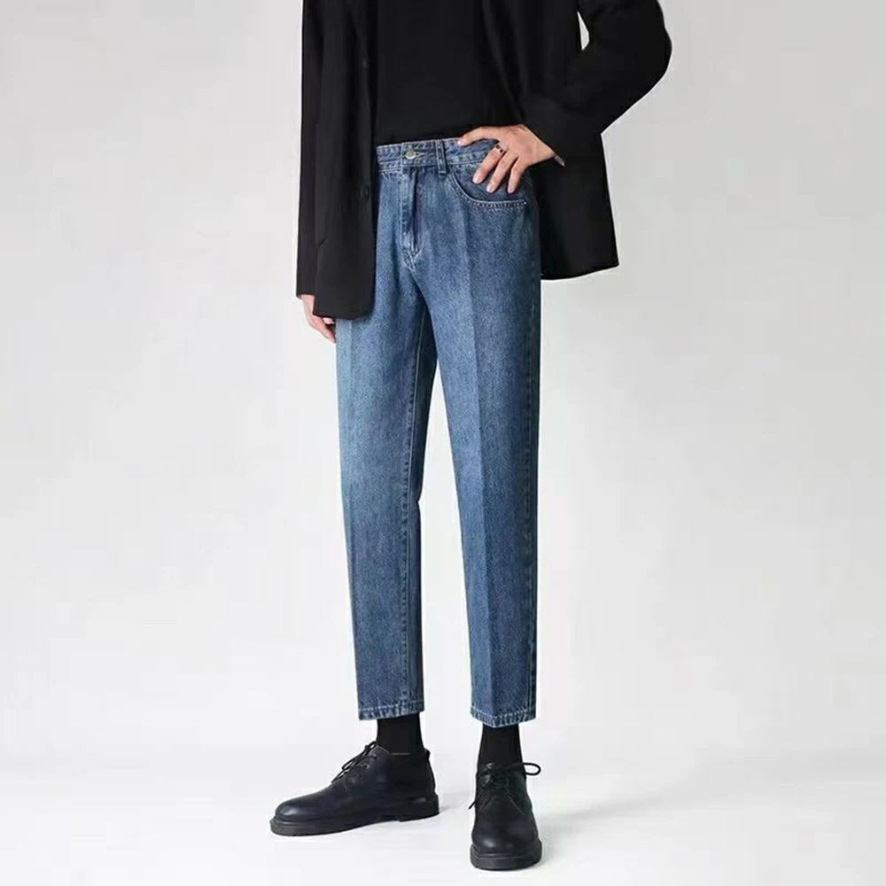 Casual Streetwear Blue Slim Fit Jeans Men 2022 Spring Masculina Jeans Pants Men Trendy Jeans Toursers