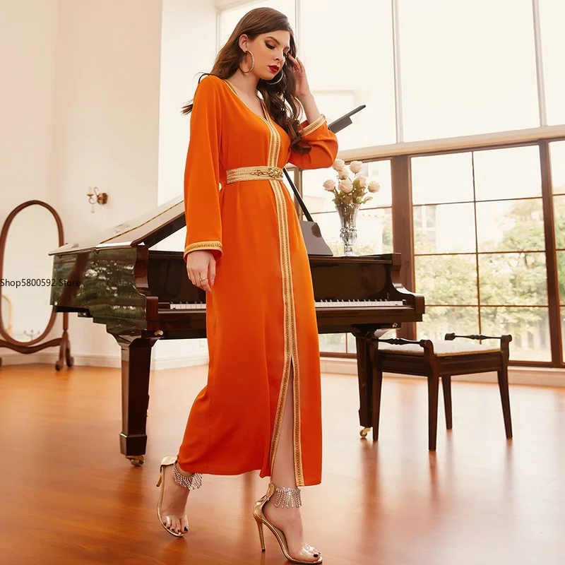 Women Moroccan Kaftan Dress Sfifa Ribbon Braid Handcraft Diamond Muslim Fashion Dubai Saudi Arab Jalabiya Jalaba Party Banquet