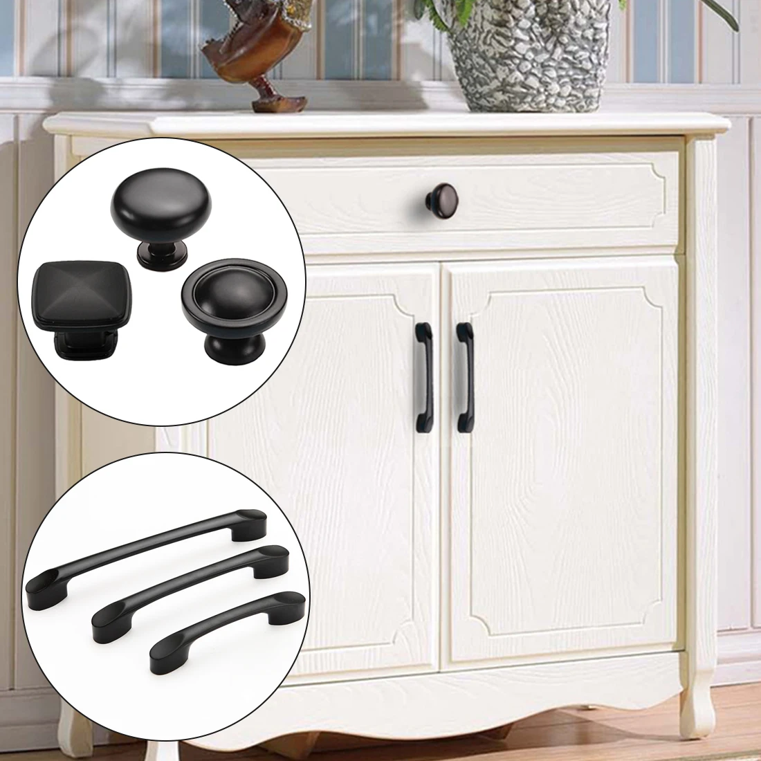 Wardrobe Door Handle Aluminum Alloy Matte Black Cabinet Handles Drawer Knobs Furniture Hardware chains | Обустройство дома