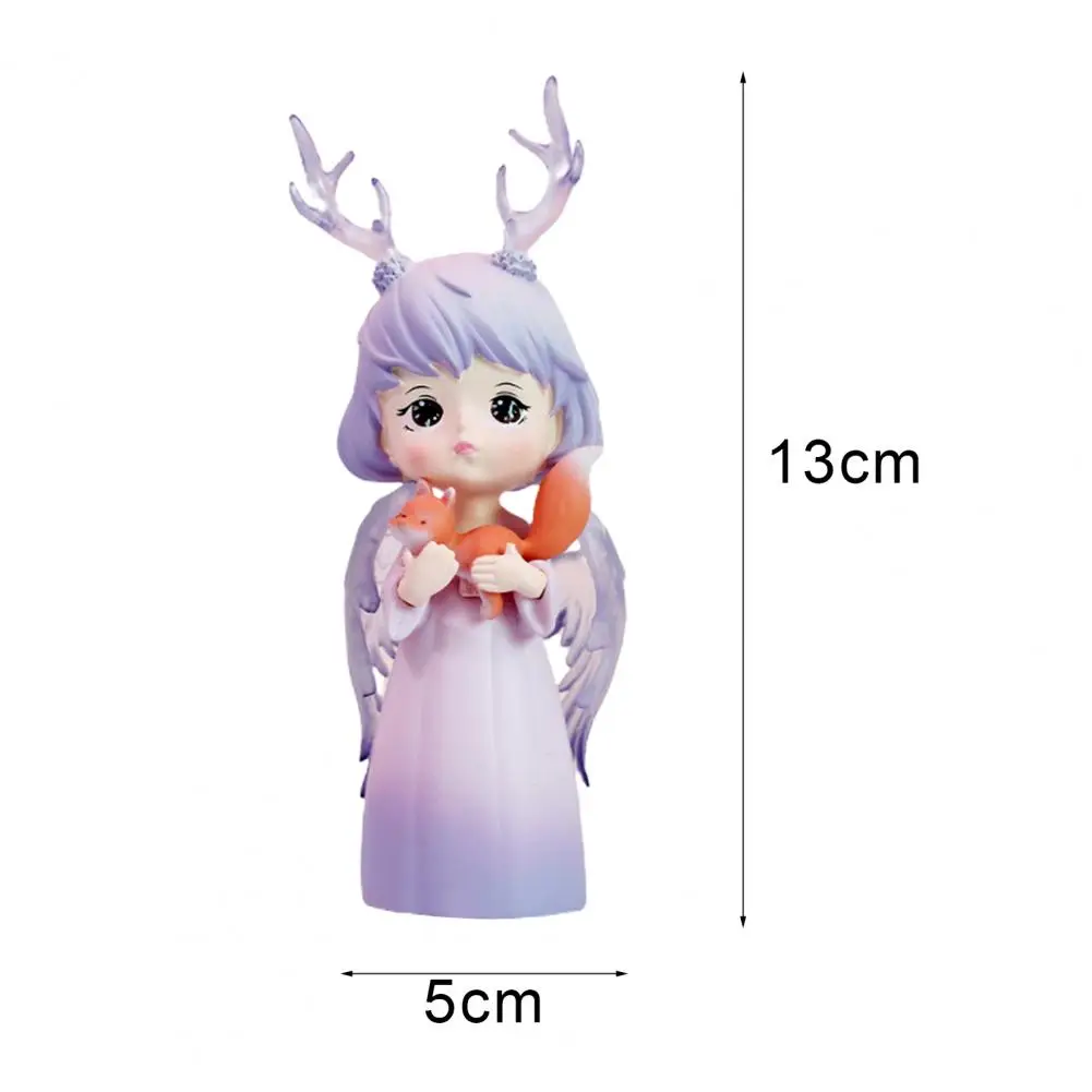 

Deer Elk Cartoon Crafts Handmade Miniature Resin Action Figure Pink Girl Display Mold for Home Decor Cake Ornaments