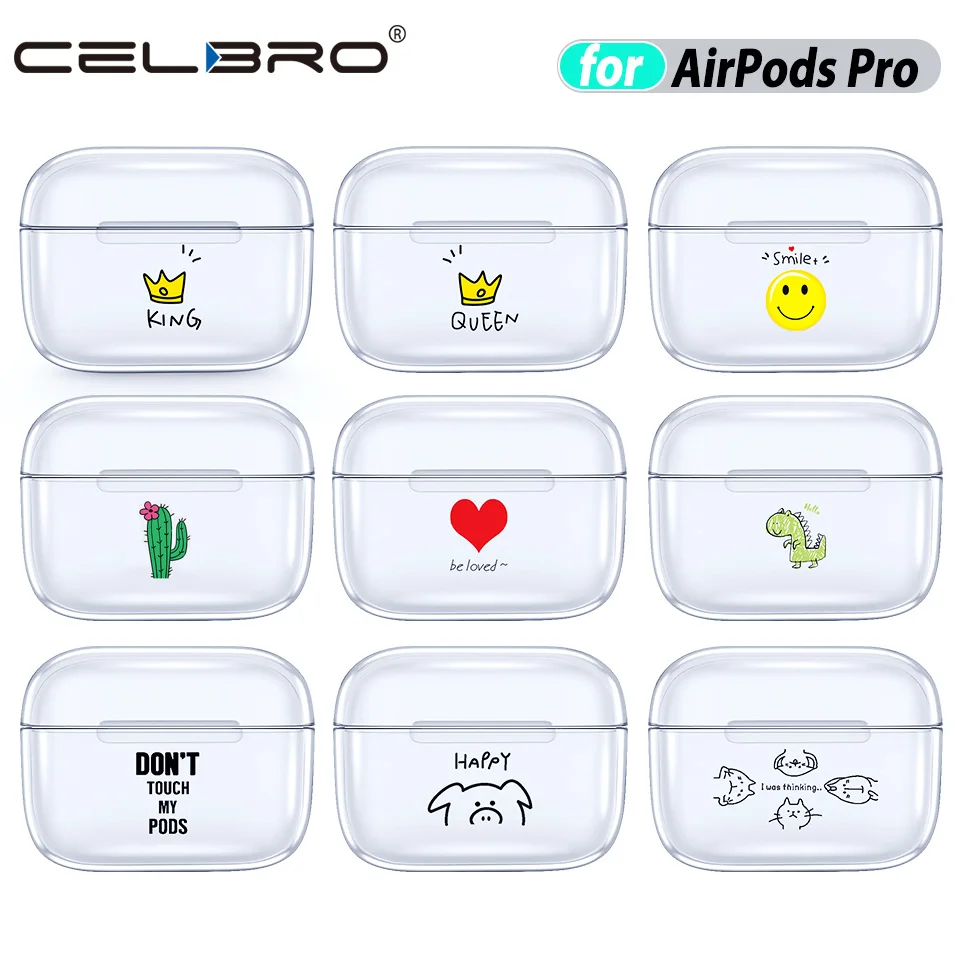 Прозрачный чехол-накладка для AirPods Pro, Жесткий ПК, Cristal, милый мультяшный протектор для наушников Air Pod Pro 3, чехол для AirPods Box