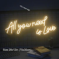 custom neon light sign all you need is love suitable for home hall propose wedding personalized wall decoration neon light