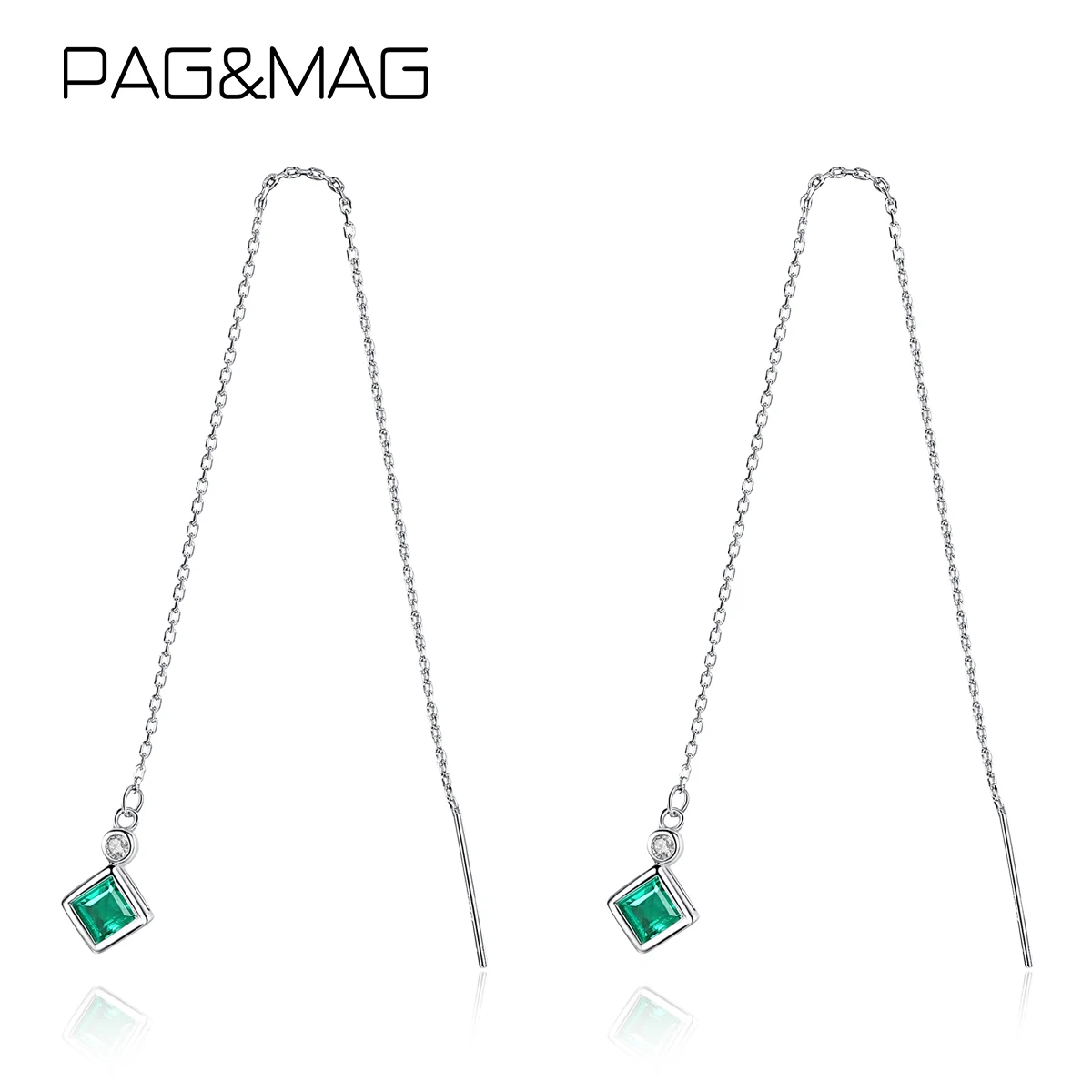 Женские серьги-подвески PAG &amp MAG из стерлингового серебра 925 пробы с квадратной