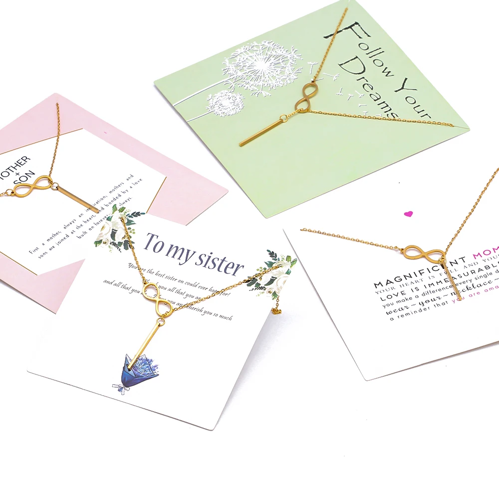 Wish Card модное ожерелье из нержавеющей стали для женщин счастливый номер 8 вечерние свадебное ожерелье ювелирные изделия подарок для девочек CN270
