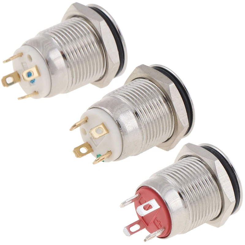 12 мм металлический кнопочный переключатель с плоской головкой Кольцо Мощность