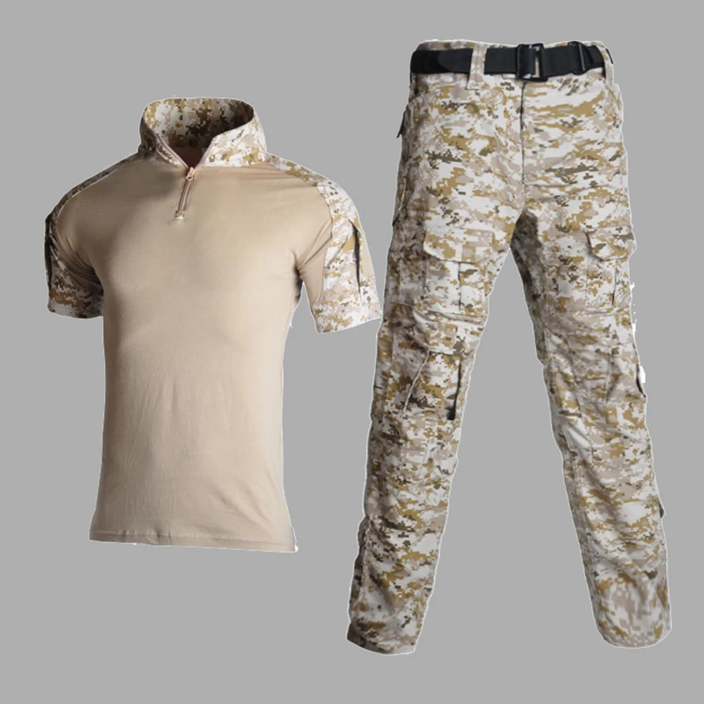 Тактическая Военная форма Летняя короткая рубашка армейская тактические штаны с