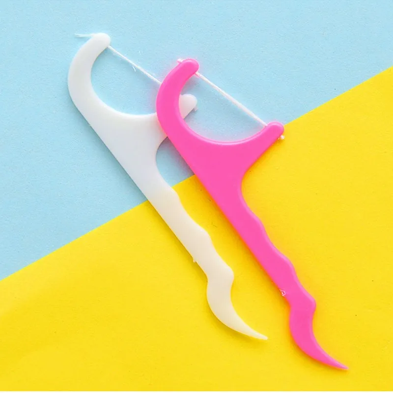 

100pcs/Lot Disposable Dental Flosser Teeth Gap Cleaning Toothpicks Dual Purpose Tools For Home Oral Gum Care After Dinner