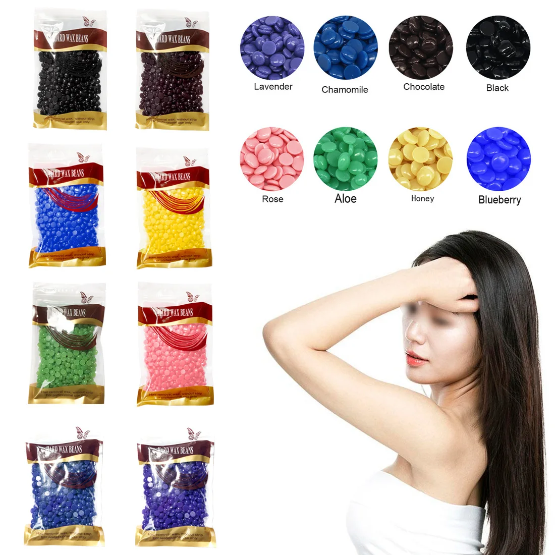 

100g/Pack Hot Film Hair Removal Wax Bean Hair Depilatory Wax beans Bikini Face Hair Legs Arm Hair Removal Pellet For Women Men