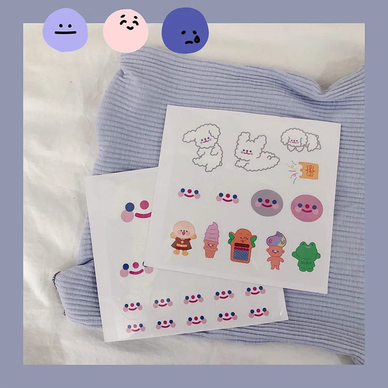 

15Pcs Cartoon Cute Korea Style Ins Dog Smiley Cloud Sticker DIY Scrapbooking Album Diary Planner Decoration Stickers