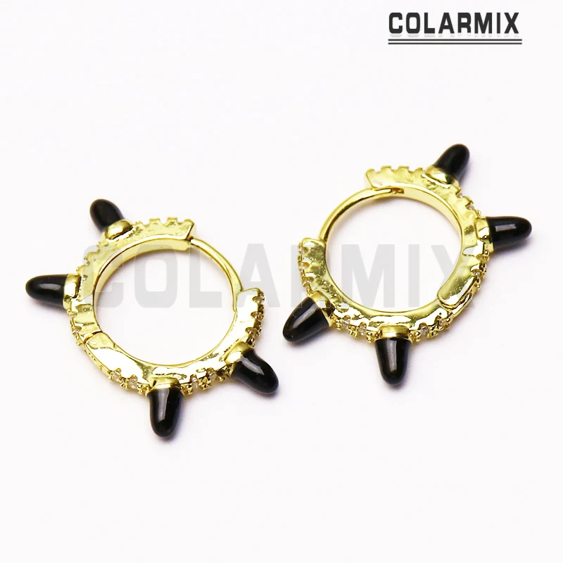 

4 пары круглых серег-колец, золотые металлические эмалированные серьги-кольца, Женские Ювелирные украшения, серьги-гвоздики, подарок для же...