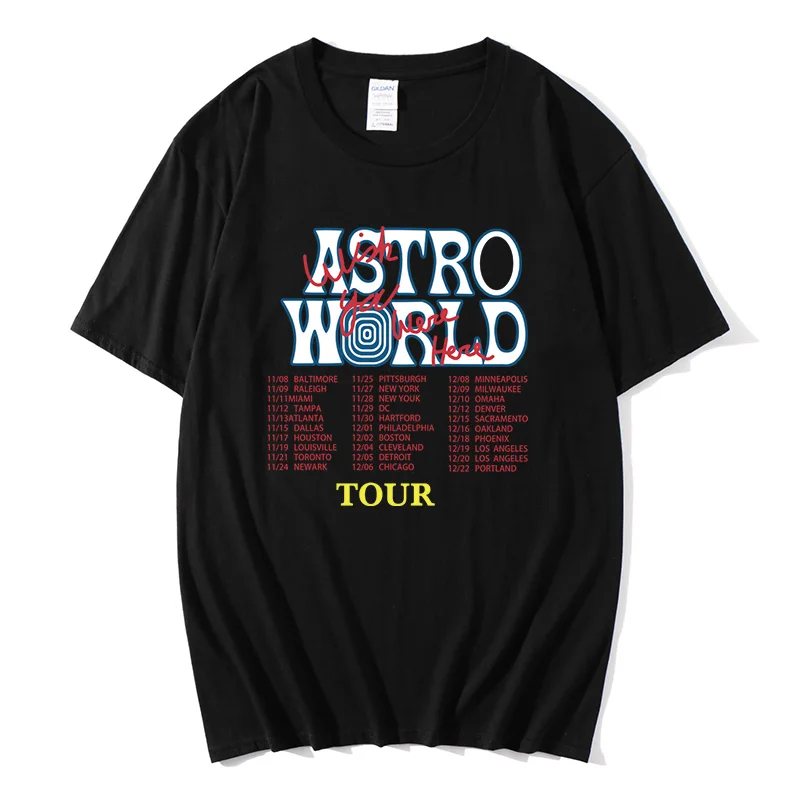 

Travis Scott AstroWorld Tour oversized t-shirt men women1: 1 letter print tee hip hop streetwear kanye west ASTROWORLD Tshirt