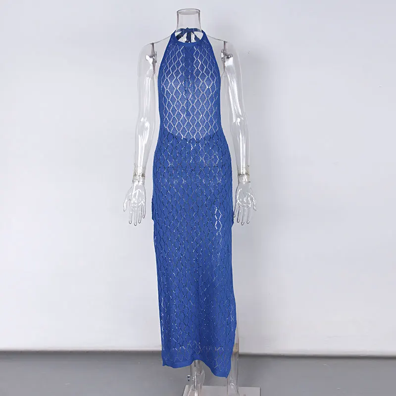 2021 вязанное крючком женское бикини накидка на шею топ пляжная одежда длинное