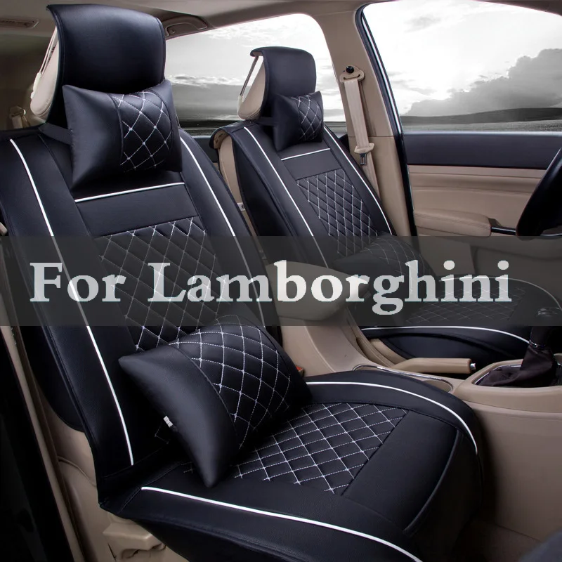 

Luxury Pu Auto General Mat Leather Car Seat Cover Cushion Sets For Lamborghini Aventador Elemento Veneno Gallardo Sesto Reventon