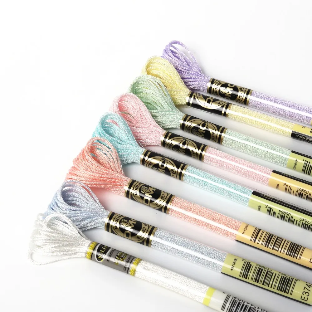 Нитки HH для вышивки крестиком световые эффекты металлическая нить 8 метров на