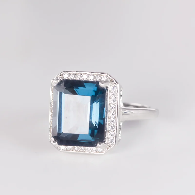 

natural Topaz Silver Ringss 925 Sterling Silver Ring Fine Jewelry Gift For Women Lady Girls size 10*12mm