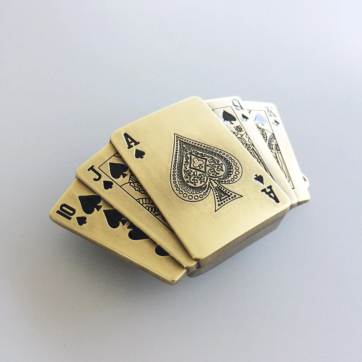 Новинка Классическая бронзовая Пряжка для казино Royal Flush Spade в наличии США - купить